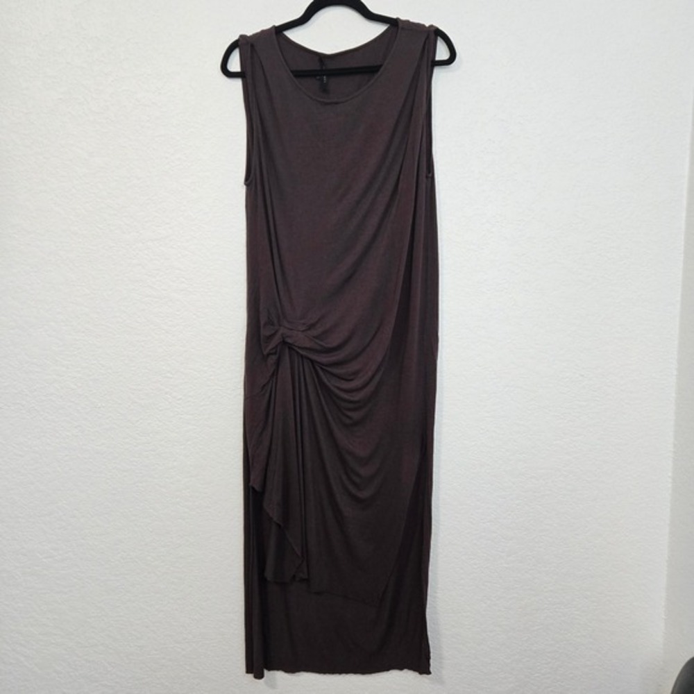 AllSaints L‎ Erin Devo Drape Front Sleeveless Dress Burgundy
